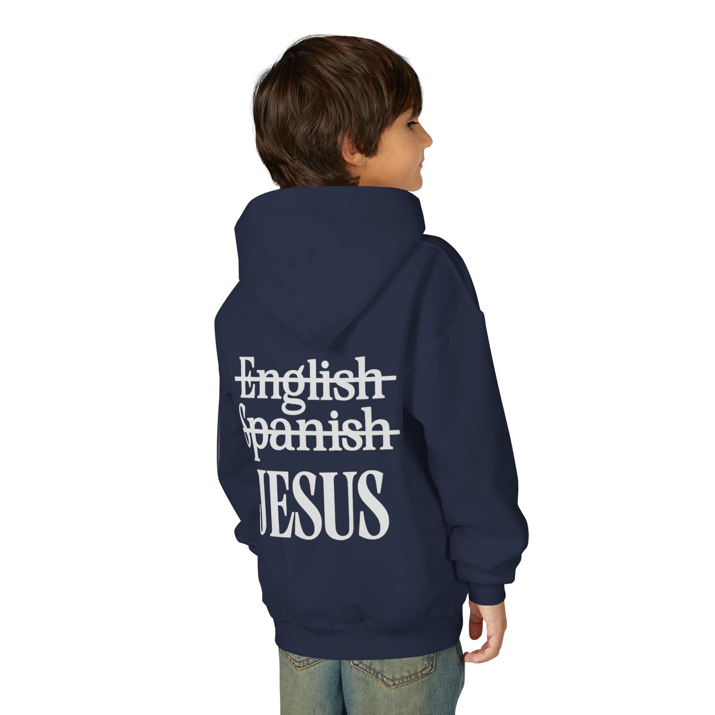 Youth Hoodie — "Jesus My Language" Christian Faith Sweatshirt