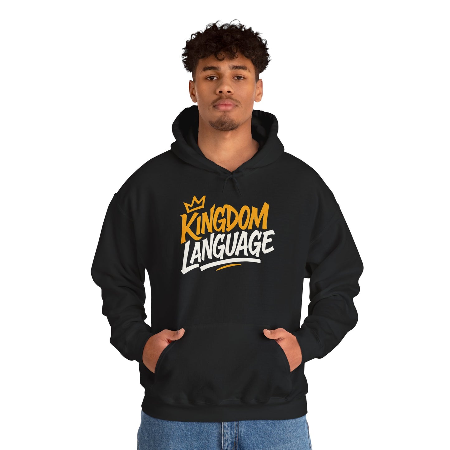 Kingdom Language Unisex Hoodie — Bold Script Christian Faith Sweatshirt