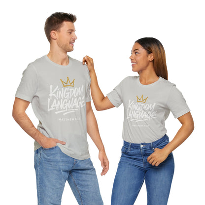 Kingdom Language Crown Tee — Christian Faith Graphic T-Shirt