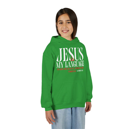 Youth Hoodie — "Jesus Is My Language"