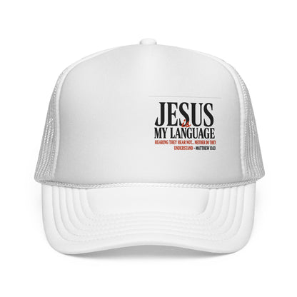 Trucker Cap — "Jesus My Language" Christian Faith Mesh Hat