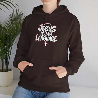 Faith Hoodie — "Jesus Is My Language" Graphic Pullover