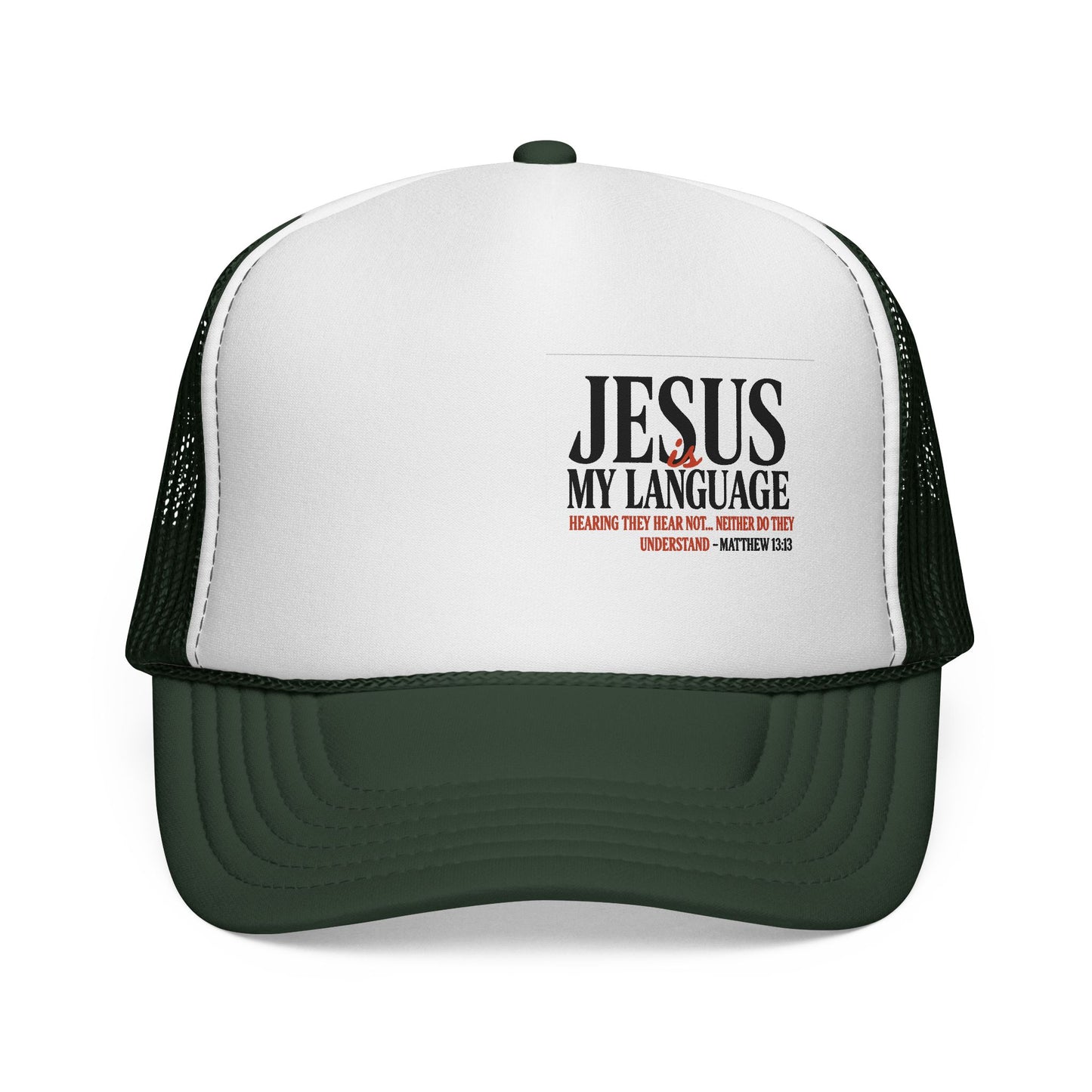 Trucker Cap — "Jesus My Language" Christian Faith Mesh Hat