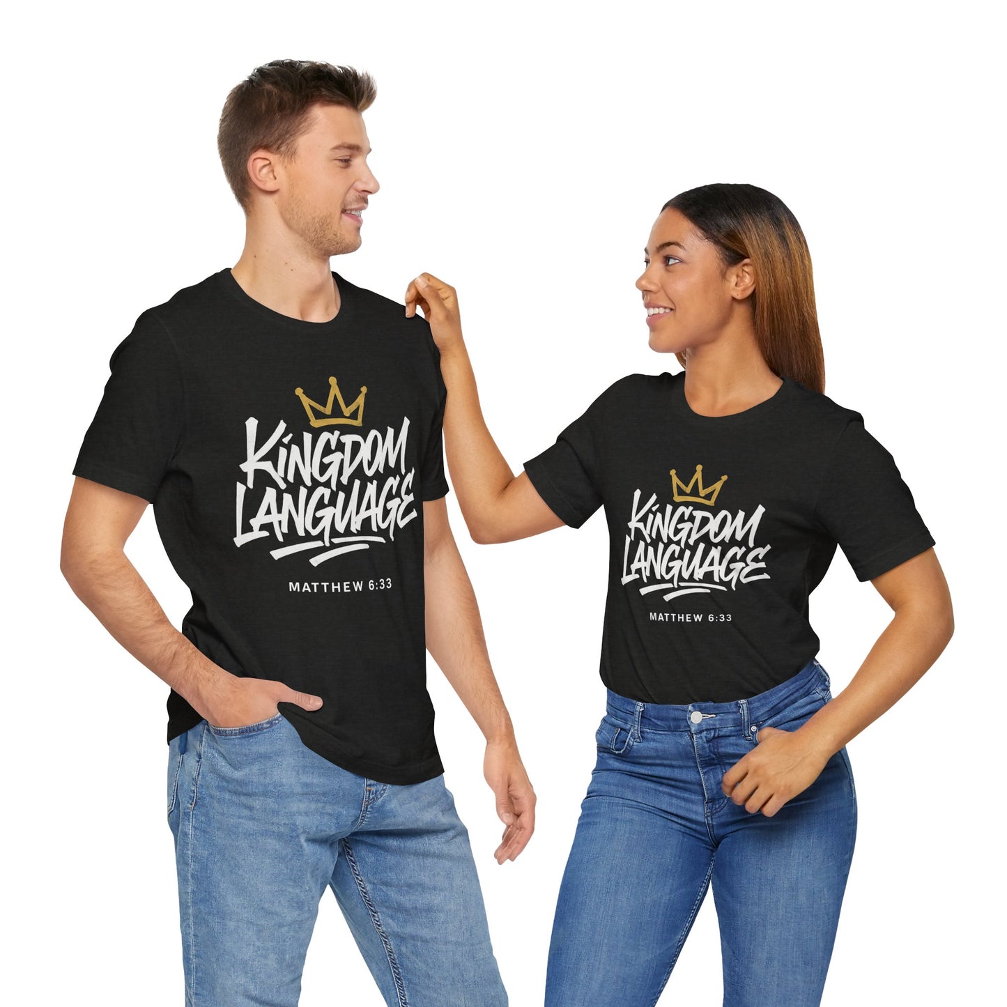 Kingdom Language Crown Tee — Christian Faith Graphic T-Shirt