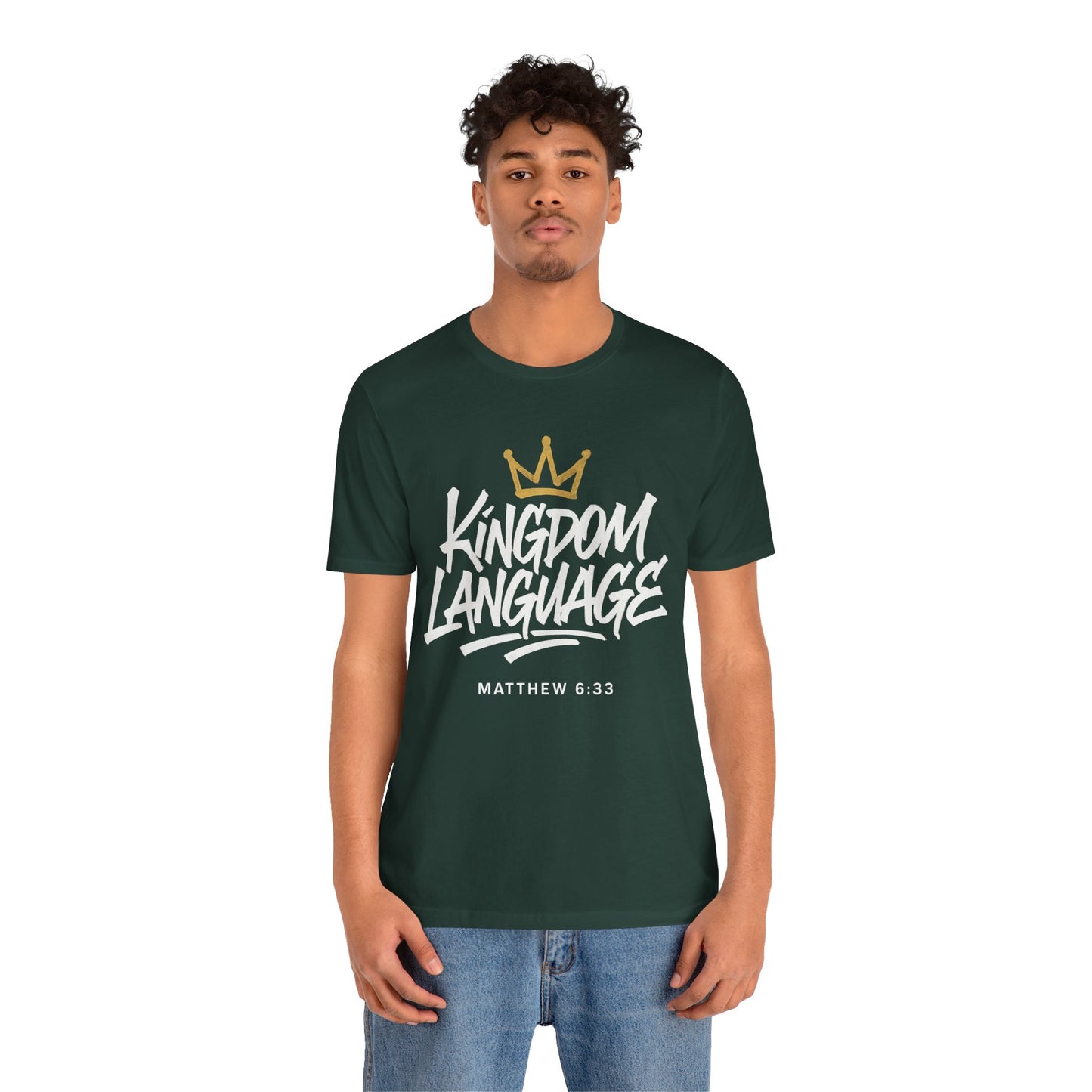 Kingdom Language Crown Tee — Christian Faith Graphic T-Shirt
