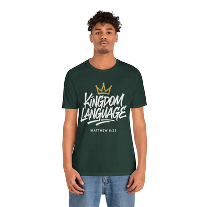 Kingdom Language Crown Tee — Christian Faith Graphic T-Shirt
