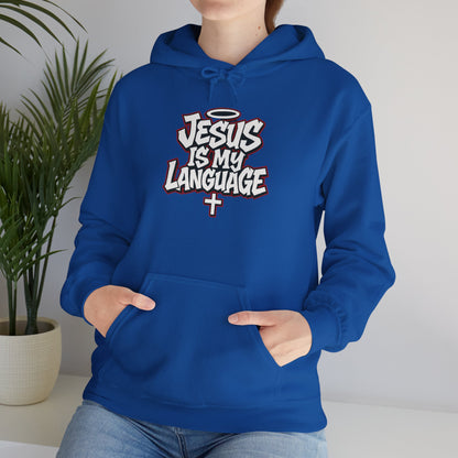 Faith Hoodie — "Jesus Is My Language" Graphic Pullover