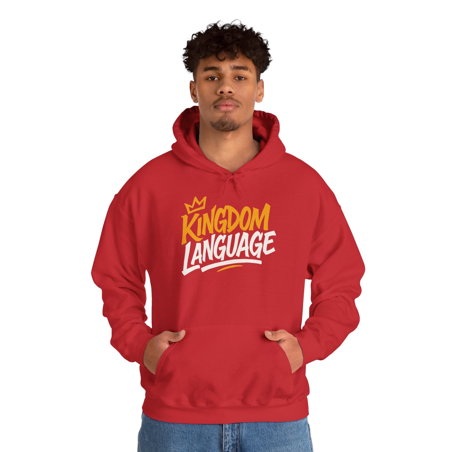 Kingdom Language Unisex Hoodie — Bold Script Christian Faith Sweatshirt