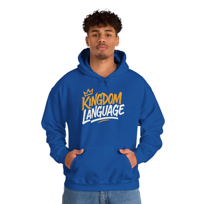 Kingdom Language Unisex Hoodie — Bold Script Christian Faith Sweatshirt