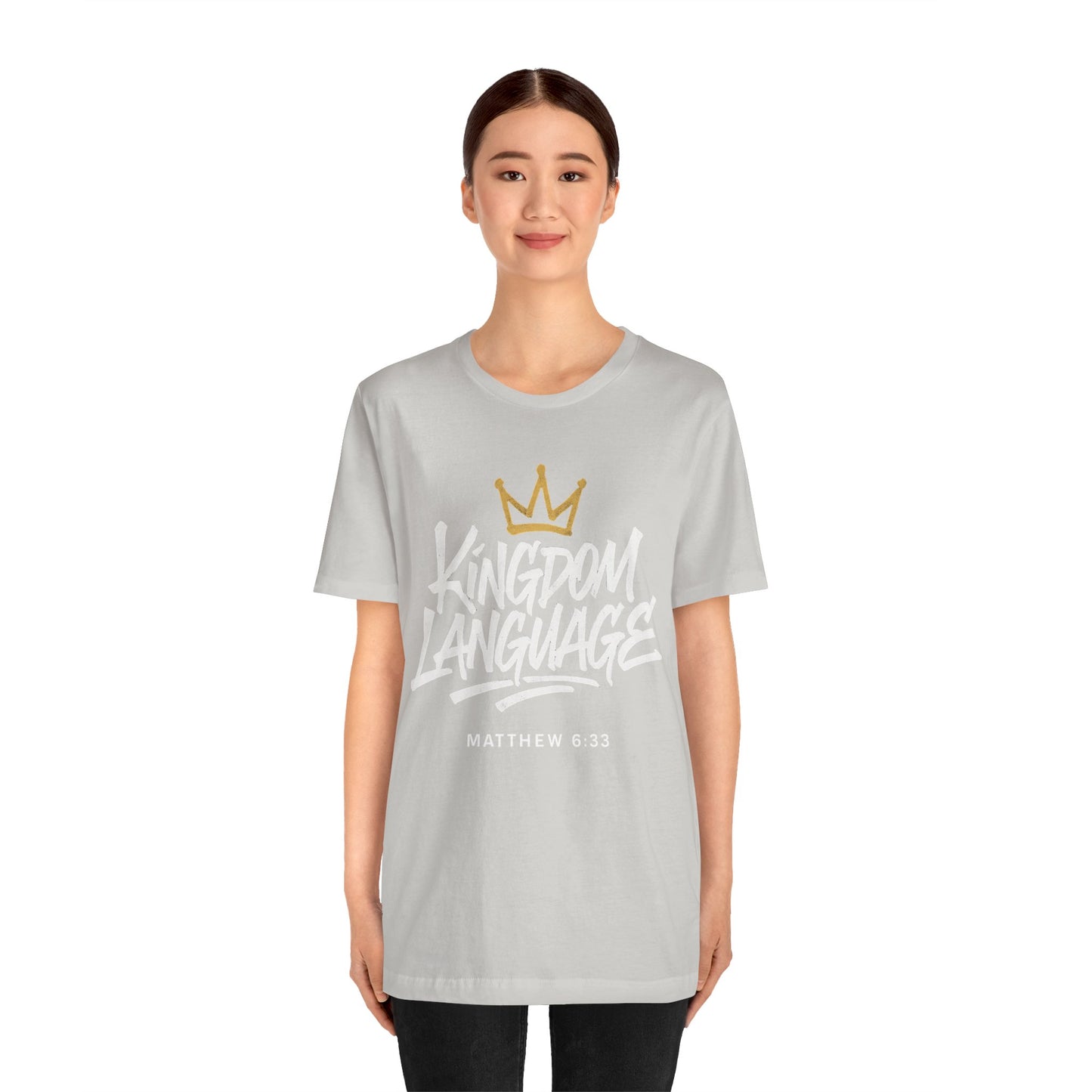 Kingdom Language Crown Tee — Christian Faith Graphic T-Shirt