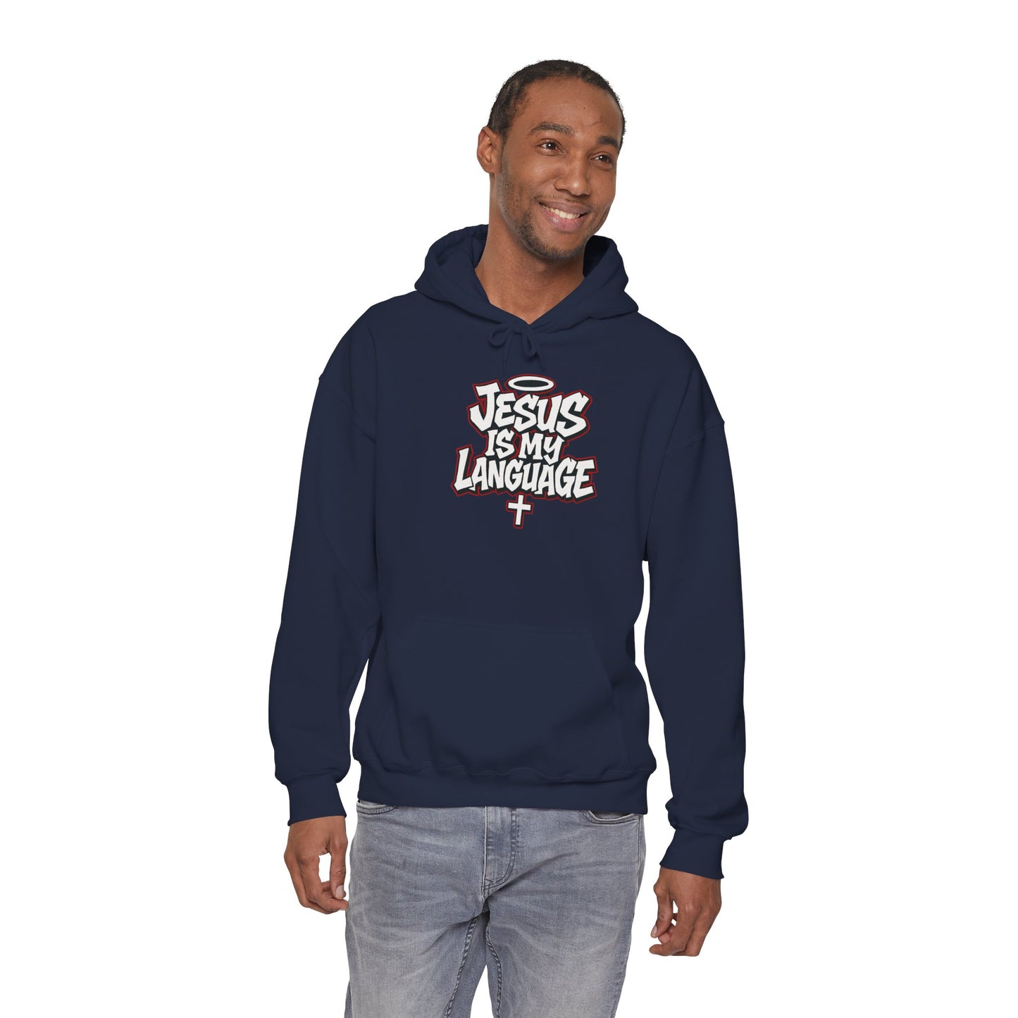 Faith Hoodie — "Jesus Is My Language" Graphic Pullover
