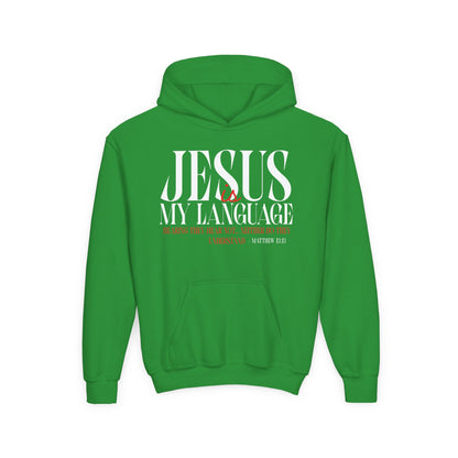 Youth Hoodie — "Jesus Is My Language"