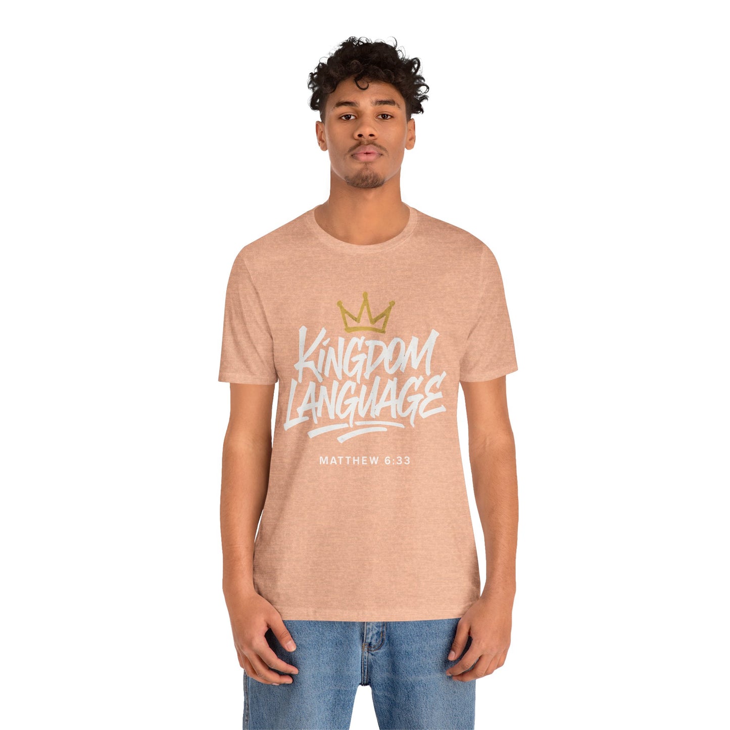 Kingdom Language Crown Tee — Christian Faith Graphic T-Shirt