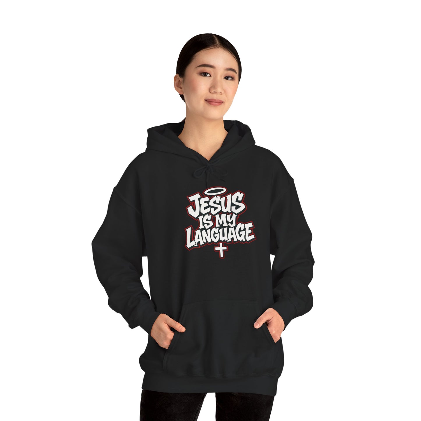 Faith Hoodie — "Jesus Is My Language" Graphic Pullover