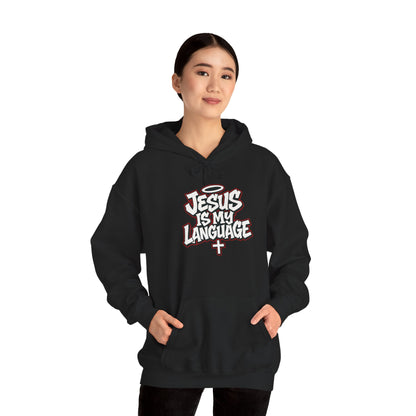 Faith Hoodie — "Jesus Is My Language" Graphic Pullover