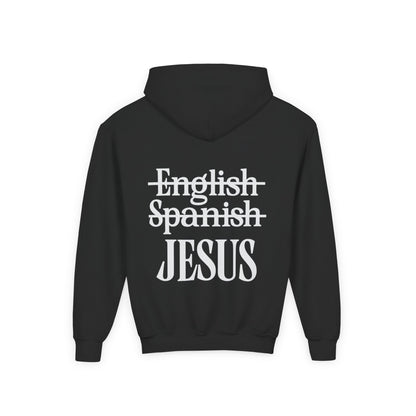 Youth Hoodie — "Jesus My Language" Christian Faith Sweatshirt