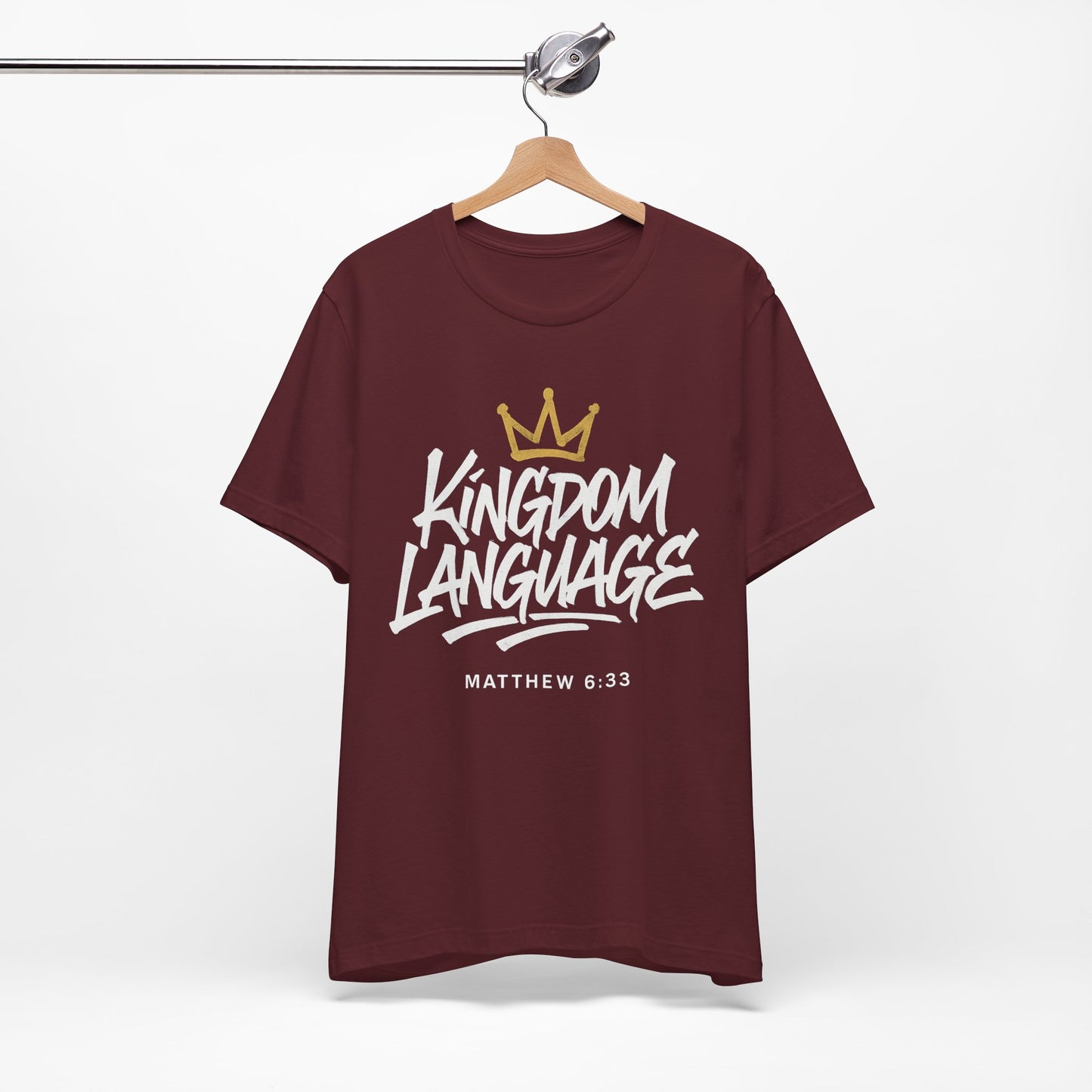 Kingdom Language Crown Tee — Christian Faith Graphic T-Shirt