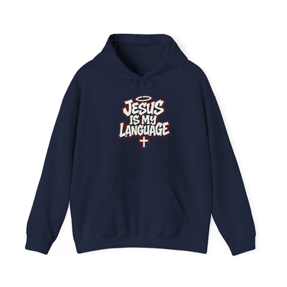 Faith Hoodie — "Jesus Is My Language" Graphic Pullover