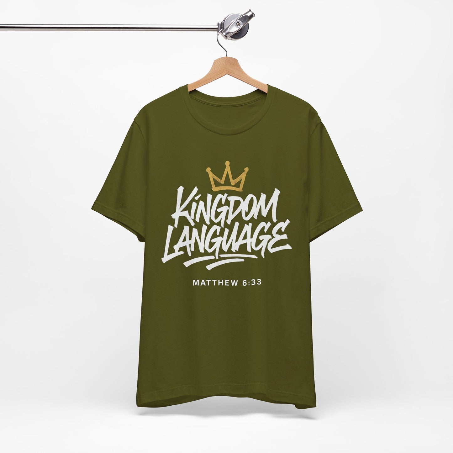 Kingdom Language Crown Tee — Christian Faith Graphic T-Shirt