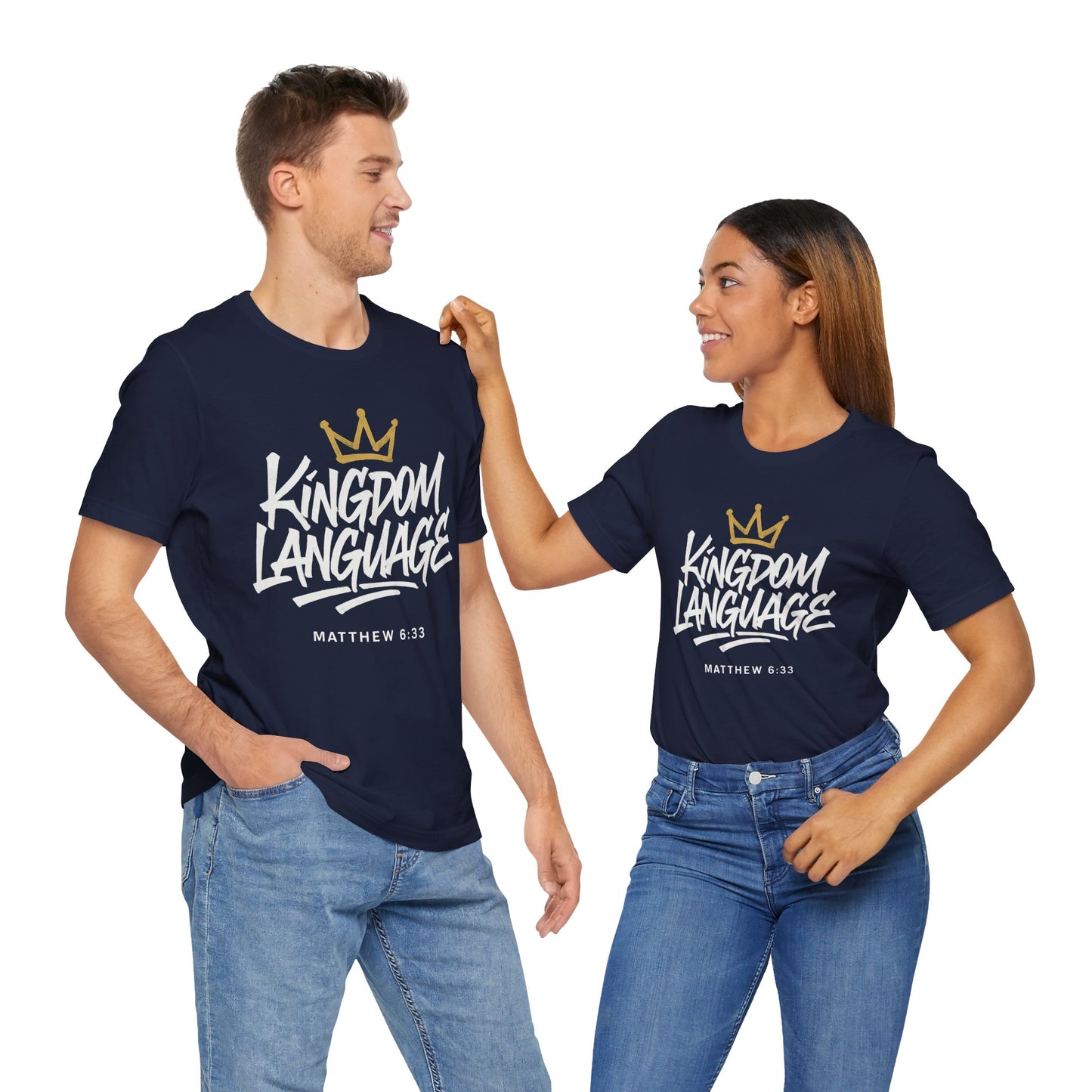 Kingdom Language Crown Tee — Christian Faith Graphic T-Shirt