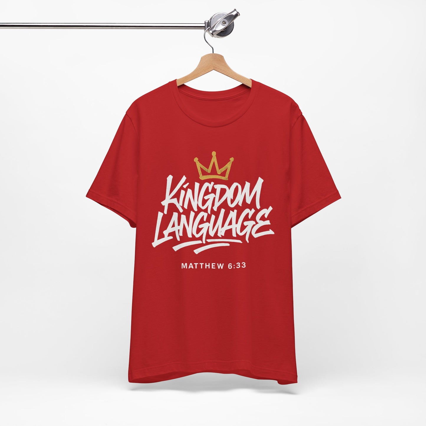 Kingdom Language Crown Tee — Christian Faith Graphic T-Shirt