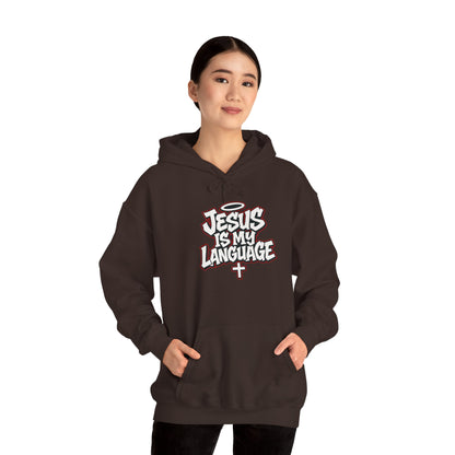 Faith Hoodie — "Jesus Is My Language" Graphic Pullover