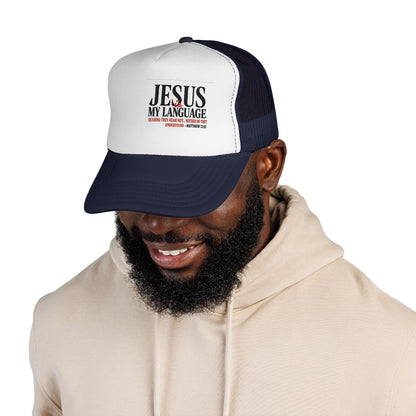 Trucker Cap — "Jesus My Language" Christian Faith Mesh Hat
