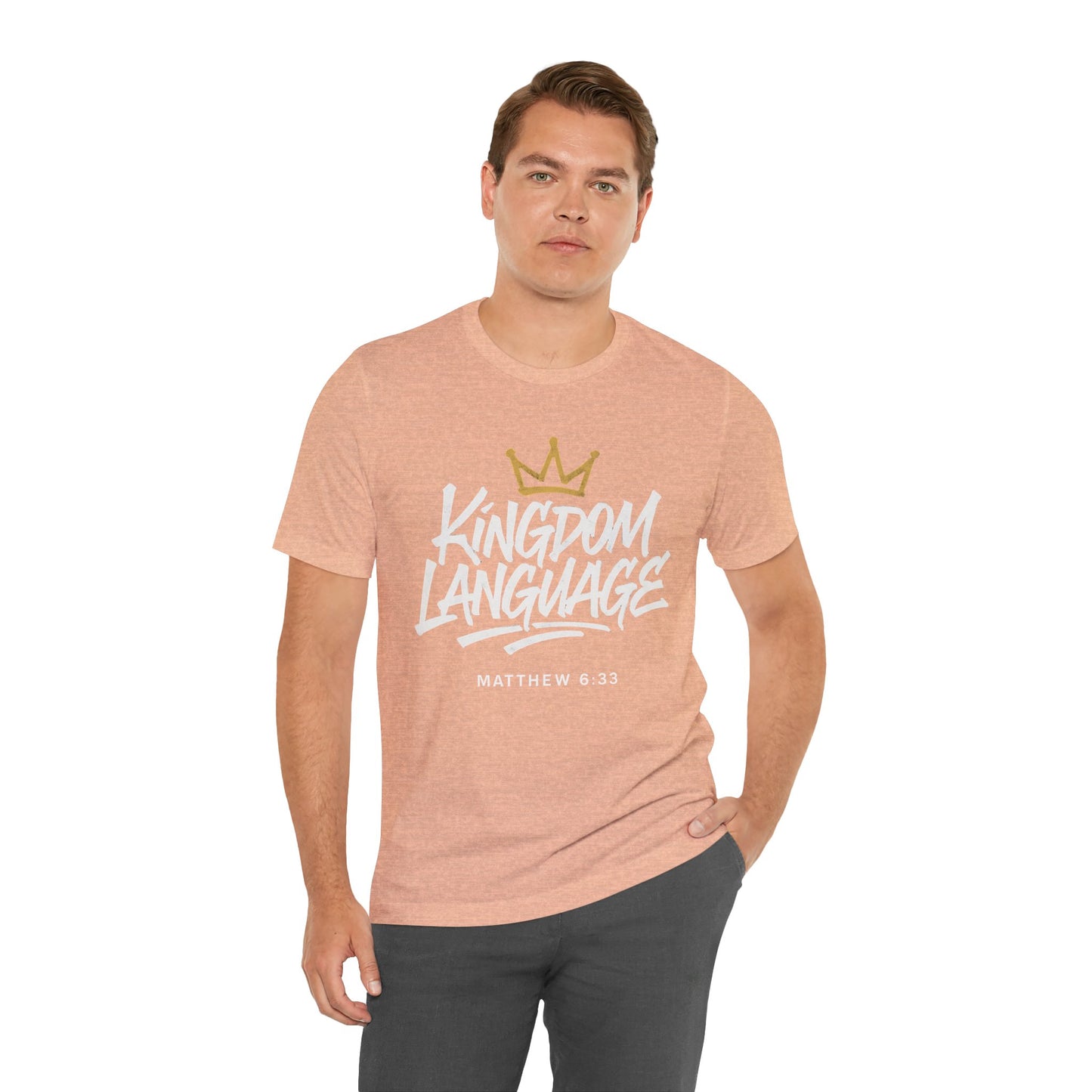 Kingdom Language Crown Tee — Christian Faith Graphic T-Shirt