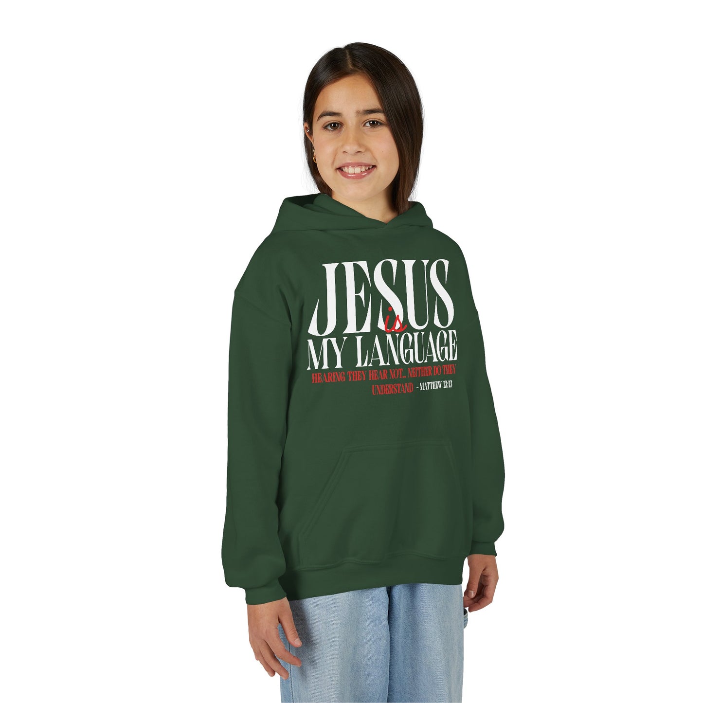 Youth Hoodie — "Jesus Is My Language"