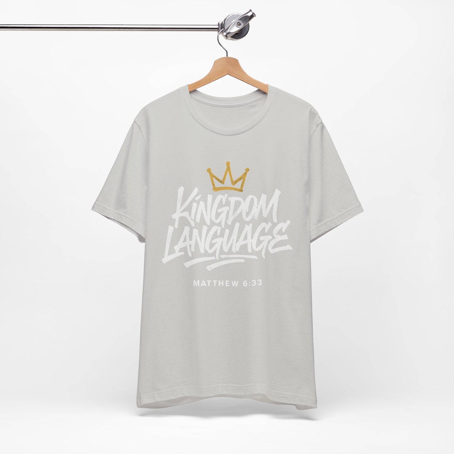 Kingdom Language Crown Tee — Christian Faith Graphic T-Shirt