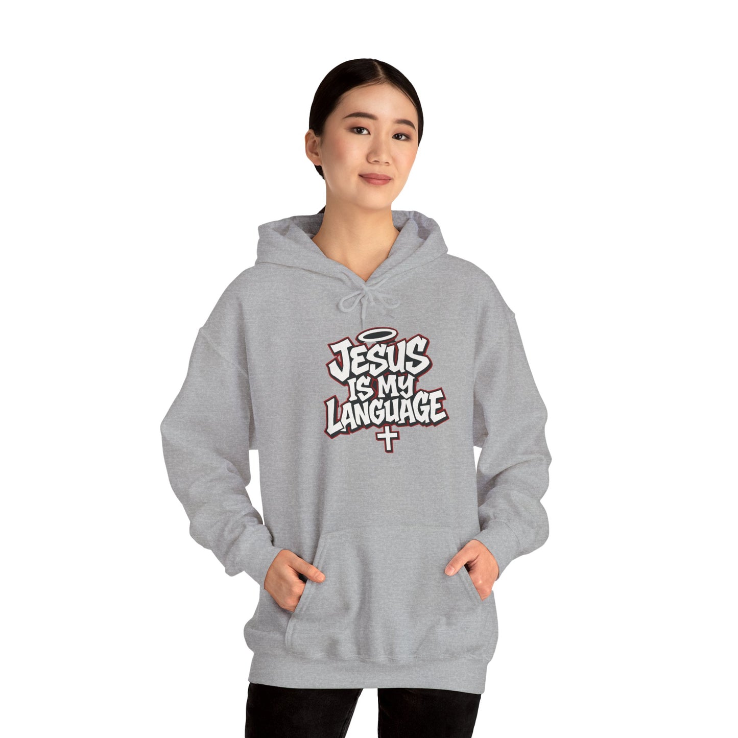 Faith Hoodie — "Jesus Is My Language" Graphic Pullover