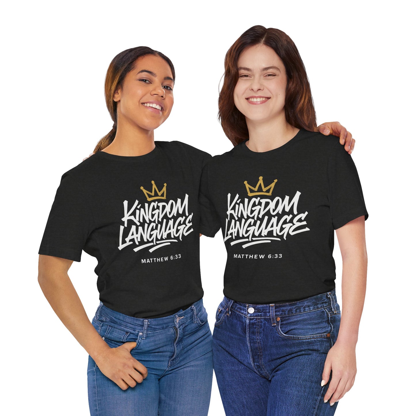 Kingdom Language Crown Tee — Christian Faith Graphic T-Shirt