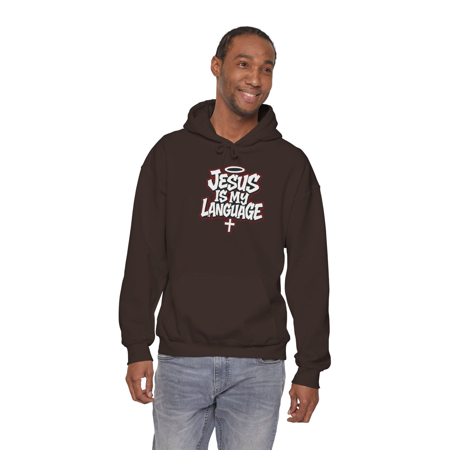 Faith Hoodie — "Jesus Is My Language" Graphic Pullover