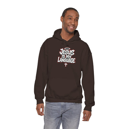 Faith Hoodie — "Jesus Is My Language" Graphic Pullover