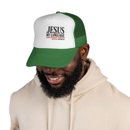 Trucker Cap — "Jesus My Language" Christian Faith Mesh Hat