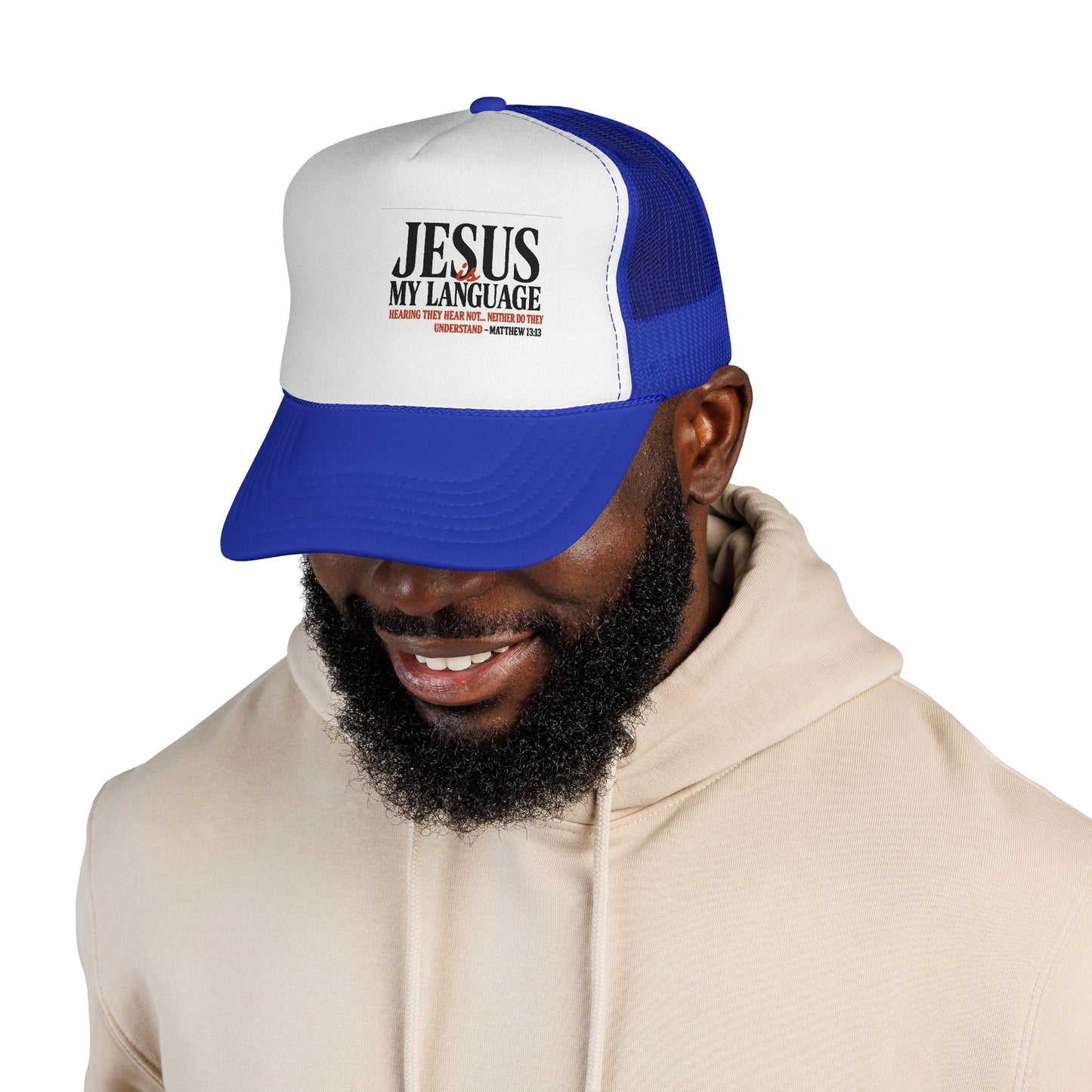 Trucker Cap — "Jesus My Language" Christian Faith Mesh Hat