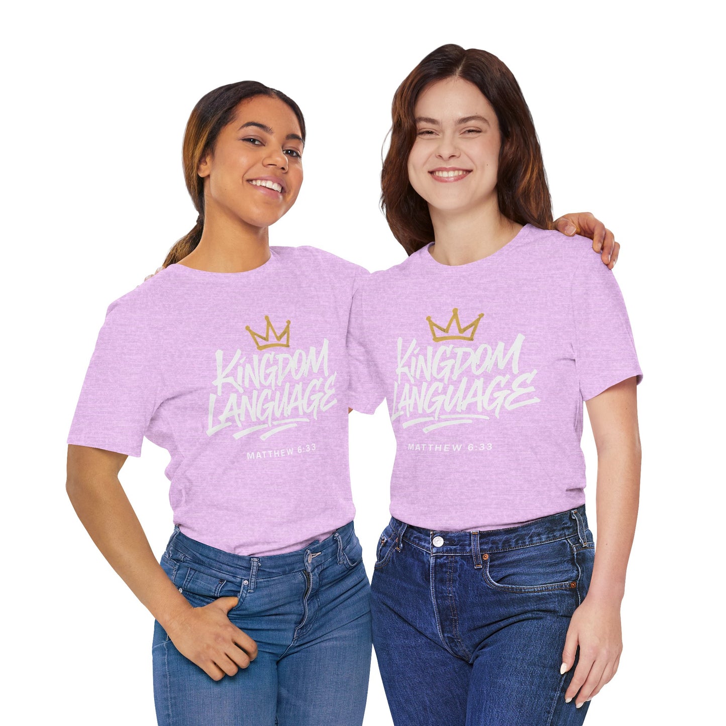 Kingdom Language Crown Tee — Christian Faith Graphic T-Shirt