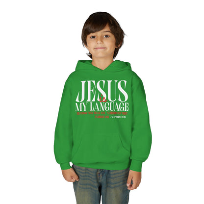 Youth Hoodie — "Jesus Is My Language"