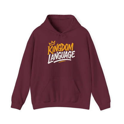 Kingdom Language Unisex Hoodie — Bold Script Christian Faith Sweatshirt