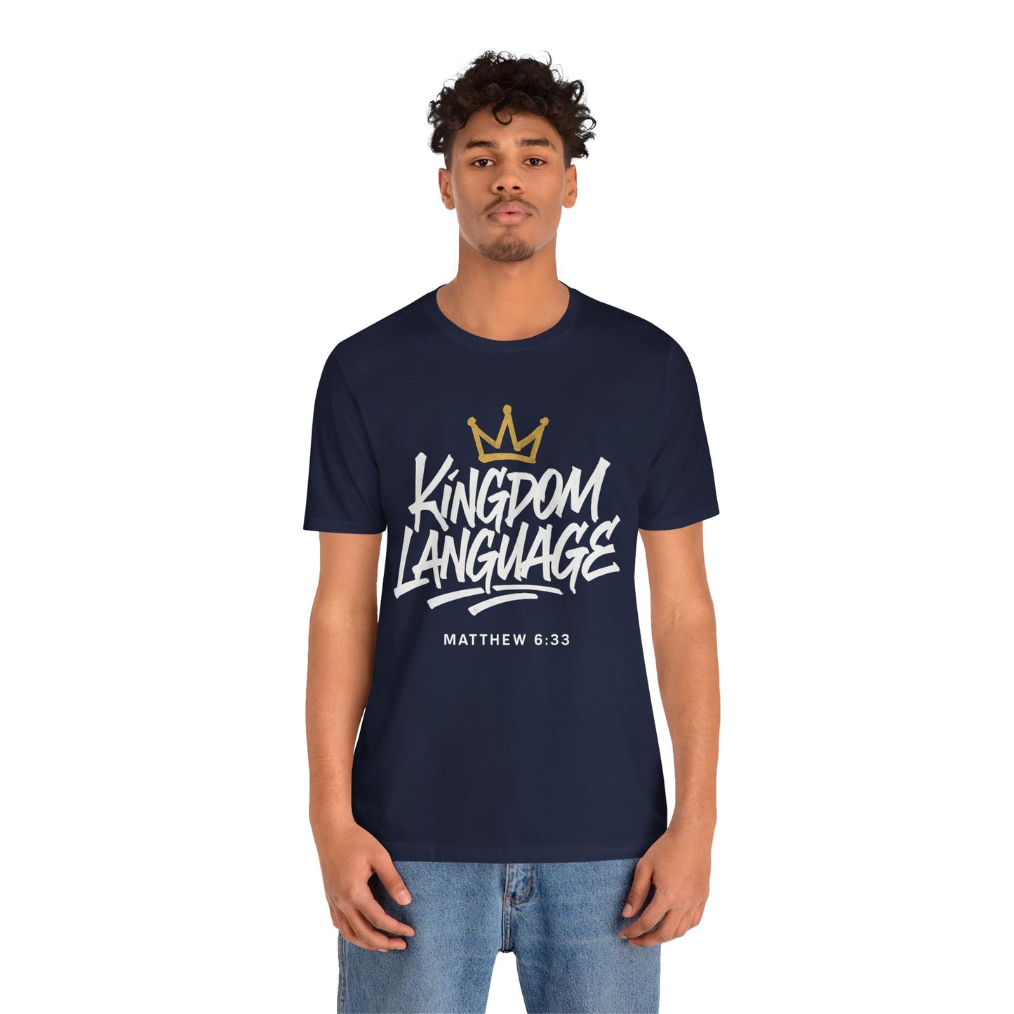 Kingdom Language Crown Tee — Christian Faith Graphic T-Shirt