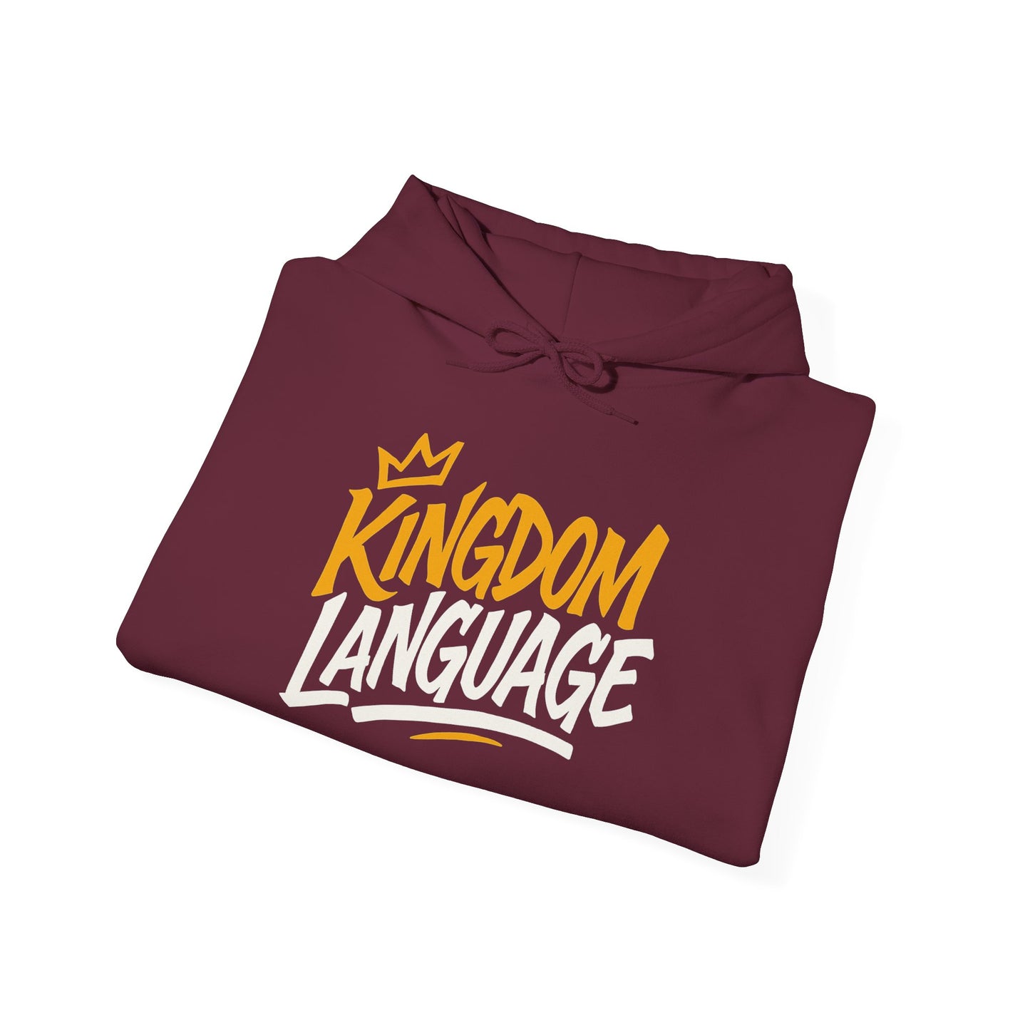 Kingdom Language Unisex Hoodie — Bold Script Christian Faith Sweatshirt