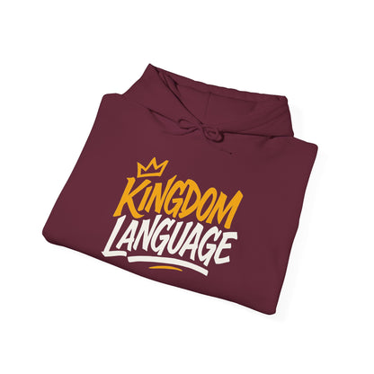 Kingdom Language Unisex Hoodie — Bold Script Christian Faith Sweatshirt