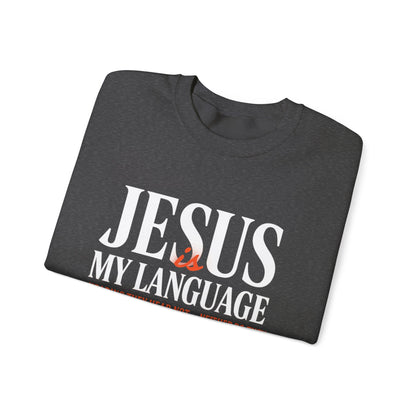 Christian Crewneck Sweatshirt — "Jesus My Language" Pullover (Matthew 13:43)