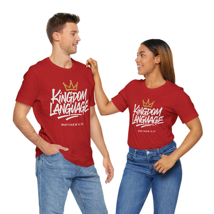 Kingdom Language Crown Tee — Christian Faith Graphic T-Shirt
